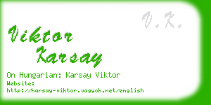 viktor karsay business card
